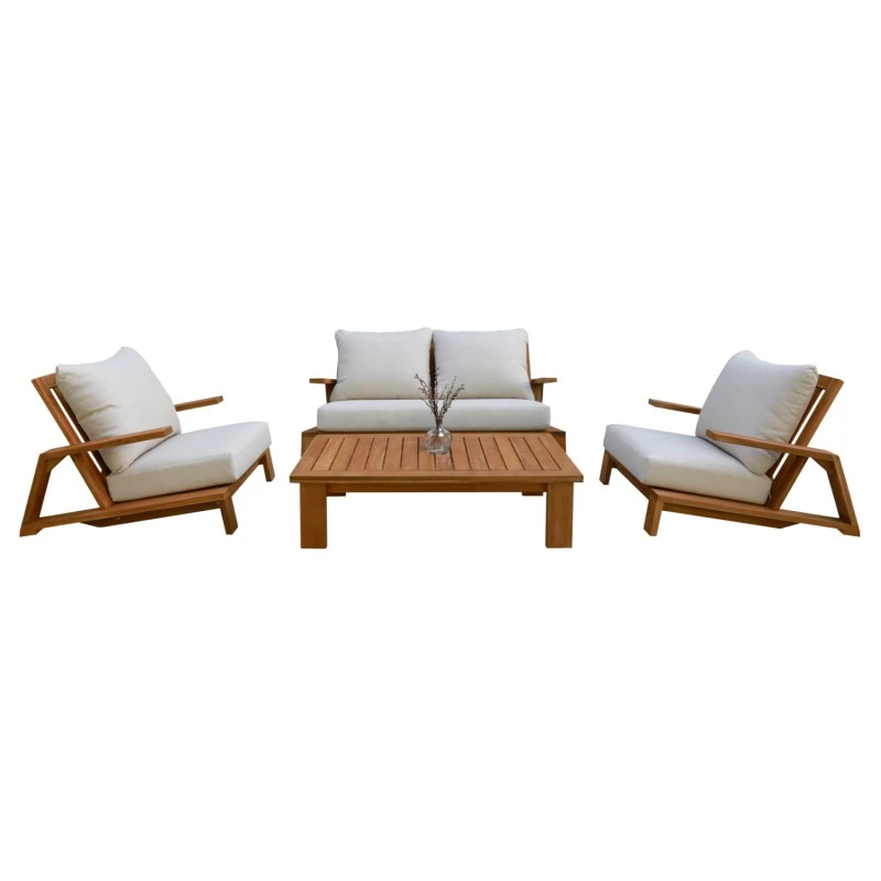 ΣΕΤ ΣΑΛΟΝΙ LOUNGE 4ΤΜΧ MIREX HM6521 ΞΥΛΟ ΑΚΑΚΙΑΣ--ΠΟΛΥΕΣΤΕΡΙΚΑ ΜΑΞΙΛΑΡΙΑ ΕΚΡΟΥ