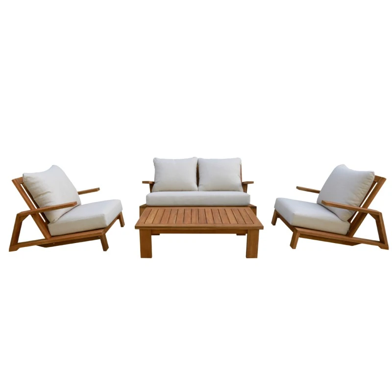 ΣΕΤ ΣΑΛΟΝΙ LOUNGE 4ΤΜΧ MIREX HM6521 ΞΥΛΟ ΑΚΑΚΙΑΣ--ΠΟΛΥΕΣΤΕΡΙΚΑ ΜΑΞΙΛΑΡΙΑ ΕΚΡΟΥ