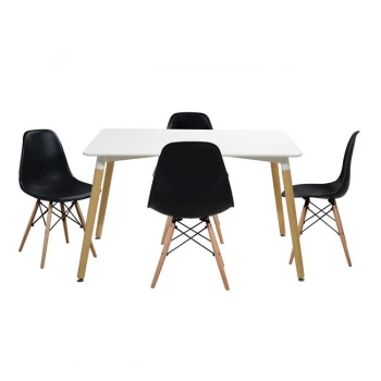 ΣΕΤ ΤΡΑΠΕΖΑΡΙΑ 5Τ ΤΡΑΠΕΖΙ MINIMAL 120x80x73 cm-TWIST ΜΑΥΡΕΣ HM10080.02