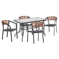 ΣΕΤ ΤΡΑΠΕΖΑΡΙΑΣ 5ΤΜΧ ADAM HM21160 ΚΑΡΕΚΛΕΣ ΑΛΟΥΜΙΝΙΟΥ & ΤΡΑΠΕΖΙ 120x70 ΓΚΡΙ