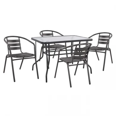 ΣΕΤ ΤΡΑΠΕΖΑΡΙΑΣ 5ΤΜΧ ADAM HM21220.01 ΚΑΡΕΚΛΕΣ ΜΕΤΑΛΛΙΚΕΣ & ΤΡΑΠΕΖΙ 110x60 ΓΚΡΙ