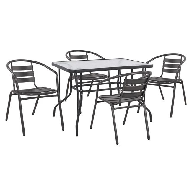 ΣΕΤ ΤΡΑΠΕΖΑΡΙΑΣ 5ΤΜΧ ADAM HM21220.01 ΚΑΡΕΚΛΕΣ ΜΕΤΑΛΛΙΚΕΣ & ΤΡΑΠΕΖΙ 110x60 ΓΚΡΙ