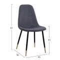 ΣΕΤ ΤΡΑΠΕΖΑΡΙΑΣ 5ΤΜΧ ALIZA HM11196.01 MDF TOP-ΒΕΛΟΥΔΟ ΓΚΡΙ & ΜΕΤΑΛΛΟ ΜΑΥΡΟ