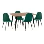 ΣΕΤ ΤΡΑΠΕΖΑΡΙΑΣ 5ΤΜΧ ALIZA HM11196.03 MDF TOP-ΒΕΛΟΥΔΟ ΚΥΠΑΡΙΣΣΙ & ΜΕΤΑΛΛΟ ΜΑΥΡΟ