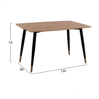 ΣΕΤ ΤΡΑΠΕΖΑΡΙΑΣ 5ΤΜΧ ALIZA HM21201 MDF TOP-ΒΕΛΟΥΔΟ ΣΑΠΙΟ ΜΗΛΟ & ΜΕΤΑΛΛΟ ΜΑΥΡΟ