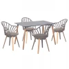 ΣΕΤ ΤΡΑΠΕΖΑΡΙΑΣ 5ΤΜΧ ANAIS HM21176 MDF TOP ΣΕ ΓΚΡΙ--P.P. & PU ΣΕ ΓΚΡΙ