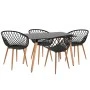 ΣΕΤ ΤΡΑΠΕΖΑΡΙΑΣ 5ΤΜΧ ARIADNE HM21174 MDF TOP & ΠΟΛΥΠΡΟΠΥΛΕΝΙΟ ΣΕ ΜΑΥΡΟ