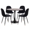 ΣΕΤ ΤΡΑΠΕΖΑΡΙΑΣ 5ΤΜΧ BROLIN HM21191 MDF TOP-ΜΕΤΑΛΛΙΚΑ ΠΟΔΙΑ-ΒΕΛΟΥΔΟ--ΜΑΥΡΟ