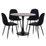 ΣΕΤ ΤΡΑΠΕΖΑΡΙΑΣ 5ΤΜΧ BROLIN HM21191 MDF TOP-ΜΕΤΑΛΛΙΚΑ ΠΟΔΙΑ-ΒΕΛΟΥΔΟ--ΜΑΥΡΟ
