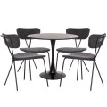 ΣΕΤ ΤΡΑΠΕΖΑΡΙΑΣ 5ΤΜΧ BROLIN HM21200 MDF TOP & ΜΕΤΑΛΛΟ ΜΑΥΡΟ-ΣΚΟΥΡΟ ΓΚΡΙ ΥΦΑΣΜΑ