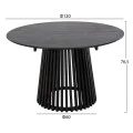 ΣΕΤ ΤΡΑΠΕΖΑΡΙΑΣ 5ΤΜΧ KINGSLEY HM21075.02 ΣΤΡΟΓΓΥΛΟ ΤΡΑΠΕΖΙ Φ120εκ.& 4 ΚΑΡΕΚΛΕΣ-ΜΑΥΡΟ