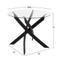 ΣΕΤ ΤΡΑΠΕΖΑΡΙΑΣ 5ΤΜΧ LADY HM21199.01 ΓΥΑΛΙ--ΜΕΤΑΛΛΟ ΣΕ ΜΑΥΡΟ & ΒΕΛΟΥΔΟ ΓΚΡΙ