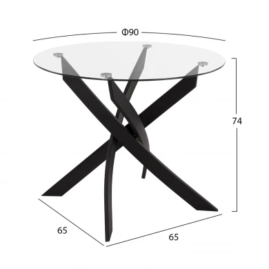 ΣΕΤ ΤΡΑΠΕΖΑΡΙΑΣ 5ΤΜΧ LADY HM21199.01 ΓΥΑΛΙ--ΜΕΤΑΛΛΟ ΣΕ ΜΑΥΡΟ & ΒΕΛΟΥΔΟ ΓΚΡΙ
