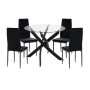 ΣΕΤ ΤΡΑΠΕΖΑΡΙΑΣ 5ΤΜΧ LADY HM21199.04 ΓΥΑΛΙ--ΜΕΤΑΛΛΟ & ΒΕΛΟΥΔΟ ΣΕ ΜΑΥΡΟ