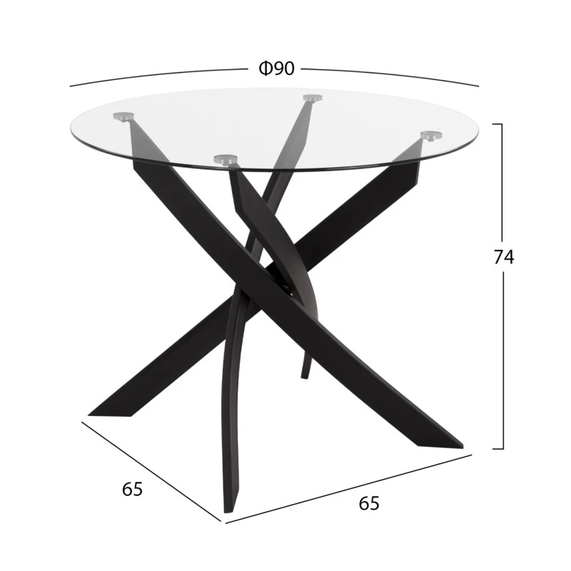 ΣΕΤ ΤΡΑΠΕΖΑΡΙΑΣ 5ΤΜΧ LADY HM21199.04 ΓΥΑΛΙ--ΜΕΤΑΛΛΟ & ΒΕΛΟΥΔΟ ΣΕ ΜΑΥΡΟ