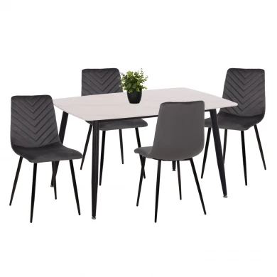 ΣΕΤ ΤΡΑΠΕΖΑΡΙΑΣ 5ΤΜΧ LATRELL HM21192 ΤΡΑΠΕΖΙ ΚΕΡΑΜΙΚΟ TOP-ΒΕΛΟΥΔΟ ΓΚΡΙ ΚΑΡΕΚΛΕΣ