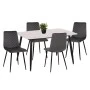 ΣΕΤ ΤΡΑΠΕΖΑΡΙΑΣ 5ΤΜΧ LATRELL HM21192 ΤΡΑΠΕΖΙ ΚΕΡΑΜΙΚΟ TOP-ΒΕΛΟΥΔΟ ΓΚΡΙ ΚΑΡΕΚΛΕΣ