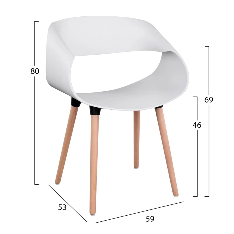 ΣΕΤ ΤΡΑΠΕΖΑΡΙΑΣ 5ΤΜΧ MAGGIE HM21186 MDF TOP & ΠΟΛΥΠΡΟΠΥΛΕΝΙΟ ΣΕ ΛΕΥΚΟ ΧΡΩΜΑ