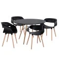 ΣΕΤ ΤΡΑΠΕΖΑΡΙΑΣ 5ΤΜΧ MAGGIE HM21187 MDF TOP & ΠΟΛΥΠΡΟΠΥΛΕΝΙΟ ΣΕ ΜΑΥΡΟ ΧΡΩΜΑ