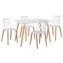 ΣΕΤ ΤΡΑΠΕΖΑΡΙΑΣ 5ΤΜΧ MINIMAL HM21172 MDF TOP ΣΕ ΛΕΥΚΟ-ΣΚΕΛΕΤΟΣ ΣΕ ΦΥΣΙΚΟ ΞΥΛΟΥ
