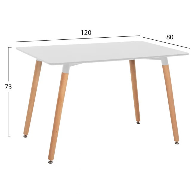 ΣΕΤ ΤΡΑΠΕΖΑΡΙΑΣ 5ΤΜΧ MINIMAL HM21172 MDF TOP ΣΕ ΛΕΥΚΟ-ΣΚΕΛΕΤΟΣ ΣΕ ΦΥΣΙΚΟ ΞΥΛΟΥ