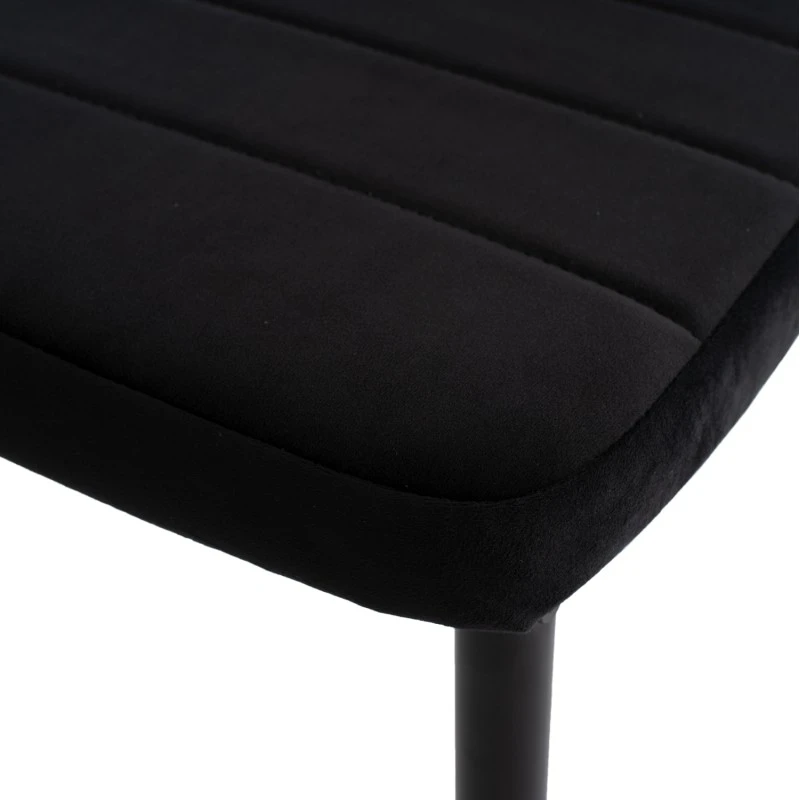 ΣΕΤ ΤΡΑΠΕΖΑΡΙΑΣ 5ΤΜΧ MINIMAL HM21173 MDF TOP ΜΑΥΡΟ-ΒΕΛΟΥΔΟ & ΜΕΤΑΛΛΟ ΜΑΥΡΟ