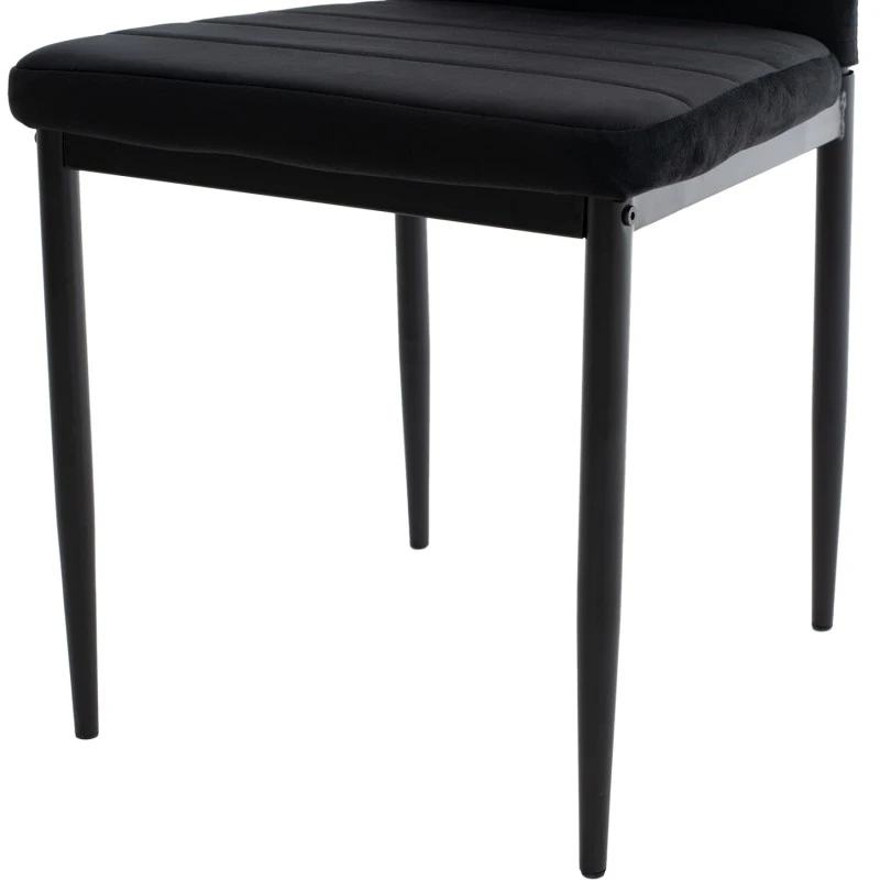 ΣΕΤ ΤΡΑΠΕΖΑΡΙΑΣ 5ΤΜΧ MINIMAL HM21173 MDF TOP ΜΑΥΡΟ-ΒΕΛΟΥΔΟ & ΜΕΤΑΛΛΟ ΜΑΥΡΟ