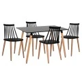 ΣΕΤ ΤΡΑΠΕΖΑΡΙΑΣ 5ΤΜΧ MINIMAL HM21178 MDF TOP ΣΕ ΜΑΥΡΟ-ΣΚΕΛΕΤΟΣ ΣΕ ΦΥΣΙΚΟ ΞΥΛΟΥ
