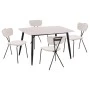 ΣΕΤ ΤΡΑΠΕΖΑΡΙΑΣ 5ΤΜΧ RAVEN HM21067.01 ΚΕΡΑΜΙΚΟ TOP ΛΕΥΚΟ ΜΑΡΜΑΡΟ--ΜΕΤΑΛΛΟ