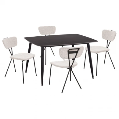 ΣΕΤ ΤΡΑΠΕΖΑΡΙΑΣ 5ΤΜΧ RAVEN HM21067.02 ΚΕΡΑΜΙΚΟ TOP ΜΑΥΡΟ ΜΑΡΜΑΡΟ--ΜΕΤΑΛΛΟ