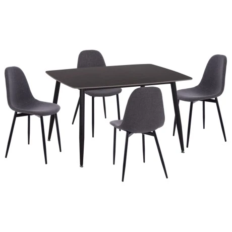 ΣΕΤ ΤΡΑΠΕΖΑΡΙΑΣ 5ΤΜΧ RAVEN HM21068.02 ΚΕΡΑΜΙΚΟ TOP ΜΑΥΡΟ ΜΑΡΜΑΡΟ--ΓΚΡΙ ΥΦΑΣΜΑ