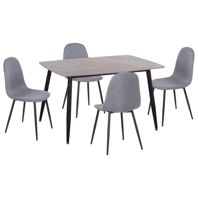 ΣΕΤ ΤΡΑΠΕΖΑΡΙΑΣ 5ΤΜΧ RAVEN HM21068.03 ΚΕΡΑΜΙΚΟ TOP ΓΚΡΙ ΜΑΡΜΑΡΟ--ΓΚΡΙ ΥΦΑΣΜΑ
