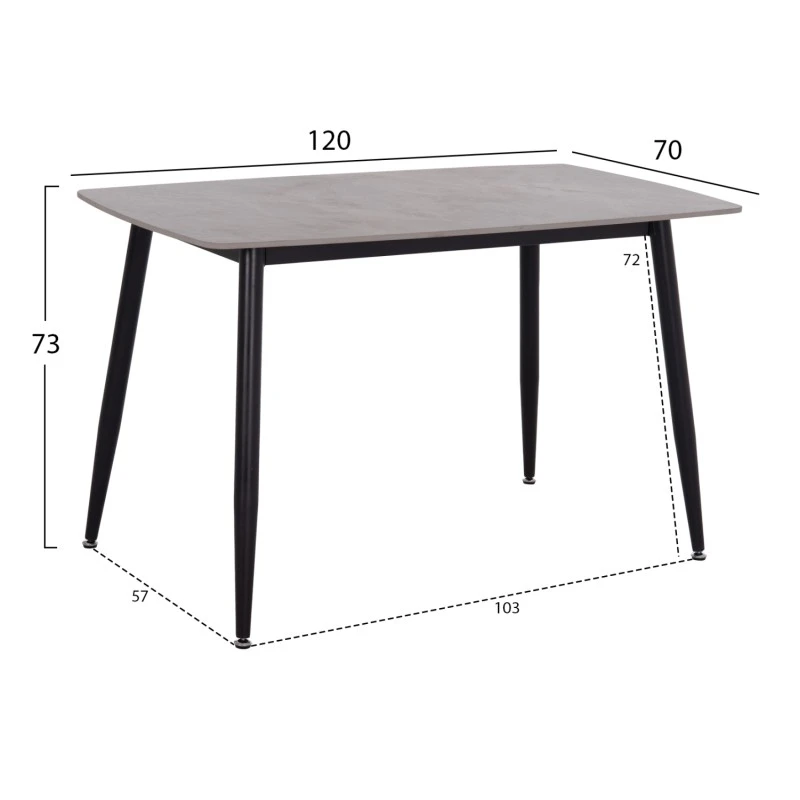 ΣΕΤ ΤΡΑΠΕΖΑΡΙΑΣ 5ΤΜΧ RAVEN HM21068.03 ΚΕΡΑΜΙΚΟ TOP ΓΚΡΙ ΜΑΡΜΑΡΟ--ΓΚΡΙ ΥΦΑΣΜΑ