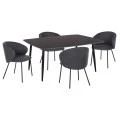ΣΕΤ ΤΡΑΠΕΖΑΡΙΑΣ 5ΤΜΧ RAVEN HM21069.02 ΚΕΡΑΜΙΚΟ TOP ΜΑΥΡΟ ΜΑΡΜΑΡΟ & 4 ΚΑΡΕΚΛΕΣ