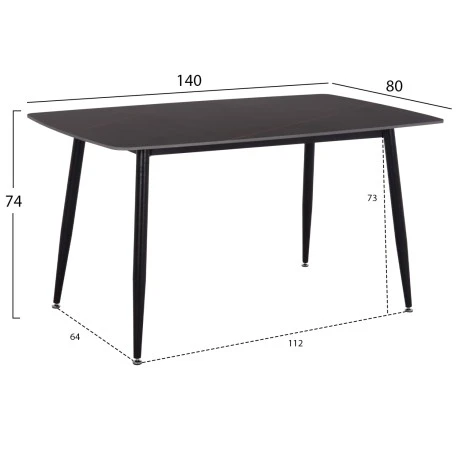 ΣΕΤ ΤΡΑΠΕΖΑΡΙΑΣ 5ΤΜΧ RAVEN HM21072.02 ΚΕΡΑΜΙΚΟ TOP ΜΑΥΡΟ ΜΑΡΜΑΡΟ & 4 ΚΑΡΕΚΛΕΣ