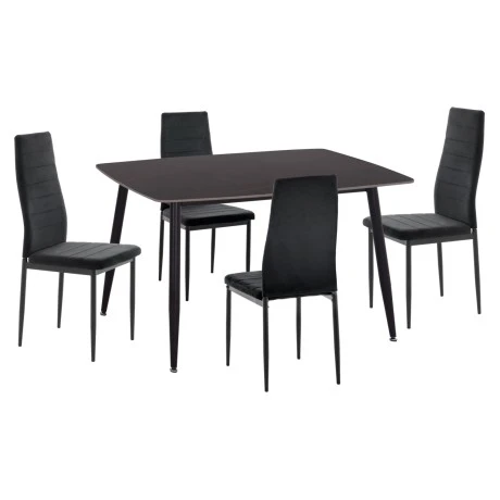 ΣΕΤ ΤΡΑΠΕΖΑΡΙΑΣ 5ΤΜΧ RAVEN HM21224.02 ΚΕΡΑΜΙΚΟ TOP ΜΑΥΡΟ ΜΑΡΜΑΡΟ--ΒΕΛΟΥΔΟ ΜΑΥΡΟ