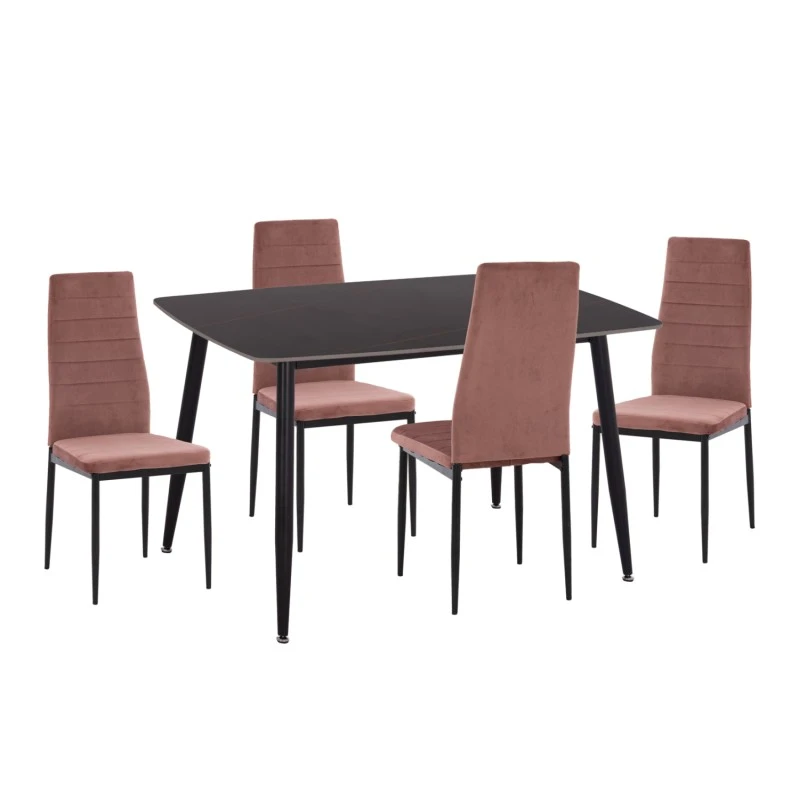 ΣΕΤ ΤΡΑΠΕΖΑΡΙΑΣ 5ΤΜΧ RAVEN HM21264.02 ΚΕΡΑΜΙΚΟ TOP ΜΑΥΡΟ ΜΑΡΜΑΡΟ--ΒΕΛΟΥΔΟ ΣΑΠΙΟ ΜΗΛΟ