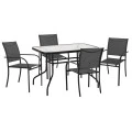ΣΕΤ ΤΡΑΠΕΖΑΡΙΑΣ 5ΤΜΧ REDAN HM21223.01 ΤΡΑΠΕΖΙ & 4 ΠΟΛΥΘΡΟΝΕΣ ΣΕ ΜΑΥΡΟ