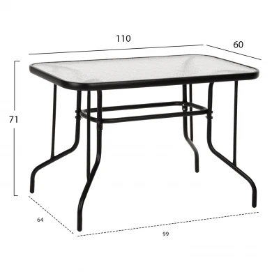 ΣΕΤ ΤΡΑΠΕΖΑΡΙΑΣ 5ΤΜΧ REDAN HM21223.01 ΤΡΑΠΕΖΙ & 4 ΠΟΛΥΘΡΟΝΕΣ ΣΕ ΜΑΥΡΟ