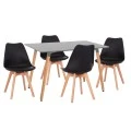 ΣΕΤ ΤΡΑΠΕΖΑΡΙΑΣ 5ΤΜΧ VEGAS HM21185 MDF TOP ΣΕ ΜΑΥΡΟ--ΠΟΔΙΑ ΟΞΙΑΣ