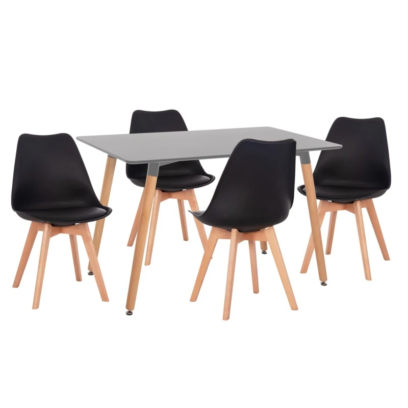 ΣΕΤ ΤΡΑΠΕΖΑΡΙΑΣ 5ΤΜΧ VEGAS HM21185 MDF TOP ΣΕ ΜΑΥΡΟ--ΠΟΔΙΑ ΟΞΙΑΣ