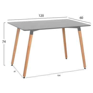 ΣΕΤ ΤΡΑΠΕΖΑΡΙΑΣ 5ΤΜΧ VEGAS HM21185 MDF TOP ΣΕ ΑΝΟΙΧΤΟ ΓΚΡΙ--ΠΟΔΙΑ ΟΞΙΑΣ