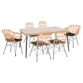 ΣΕΤ 7ΤΜΧ ALLEGRA WICKER ΜΕ ΤΡΑΠΕΖΙ 160X90X78Υ ΜΠΕΖ & ΜΑΥΡΟ ΧΡΩΜΑ HM10495