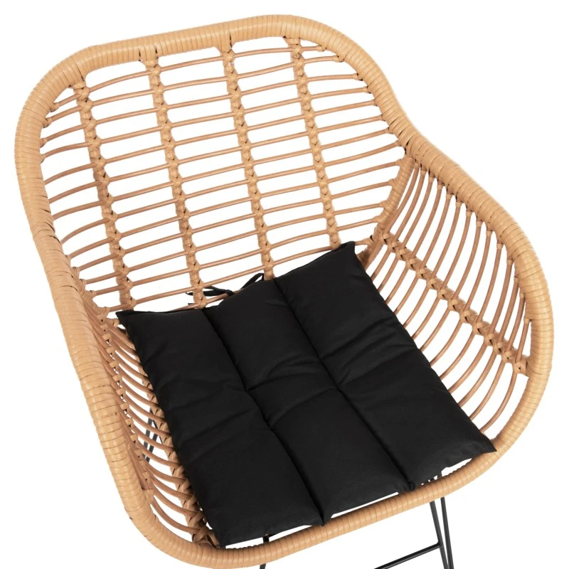 ΣΕΤ 7ΤΜΧ ALLEGRA WICKER ΜΕ ΤΡΑΠΕΖΙ 160X90X78Υ ΜΠΕΖ & ΜΑΥΡΟ ΧΡΩΜΑ HM10495