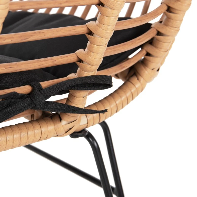 ΣΕΤ 7ΤΜΧ ALLEGRA WICKER ΜΕ ΤΡΑΠΕΖΙ 160X90X78Υ ΜΠΕΖ & ΜΑΥΡΟ ΧΡΩΜΑ HM10495