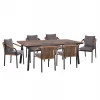 ΣΕΤ ΤΡΑΠΕΖΑΡΙΑΣ 7ΤΜΧ MAERLY HM10826.13 ΑΛΟΥΜΙΝΙΟ & ΜΑΞΙΛΑΡΙΑ ΣΚΟΥΡΟ ΓΚΡΙ--POLYWOOD
