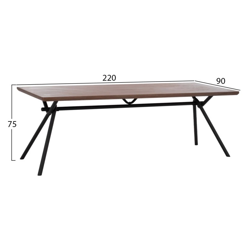 ΣΕΤ ΤΡΑΠΕΖΑΡΙΑΣ 7ΤΜΧ MANDY HM10957.03 MDF TOP--ΥΦΑΣΜΑ TAUPE & ΜΕΤΑΛ.ΠΟΔΙΑ
