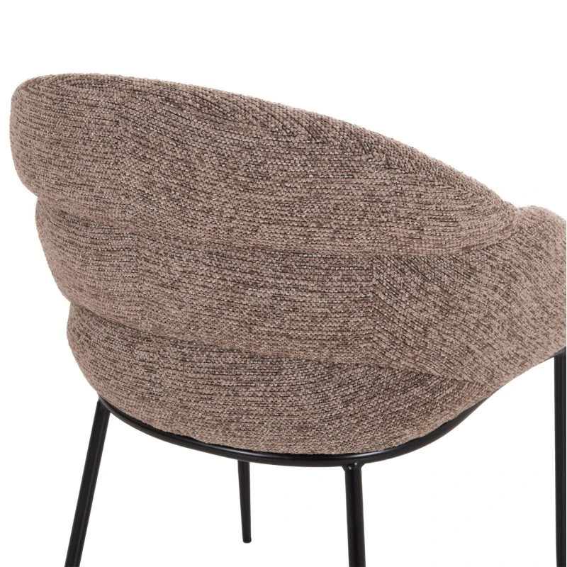 ΣΕΤ ΤΡΑΠΕΖΑΡΙΑΣ 7ΤΜΧ MANDY HM10957.03 MDF TOP--ΥΦΑΣΜΑ TAUPE & ΜΕΤΑΛ.ΠΟΔΙΑ