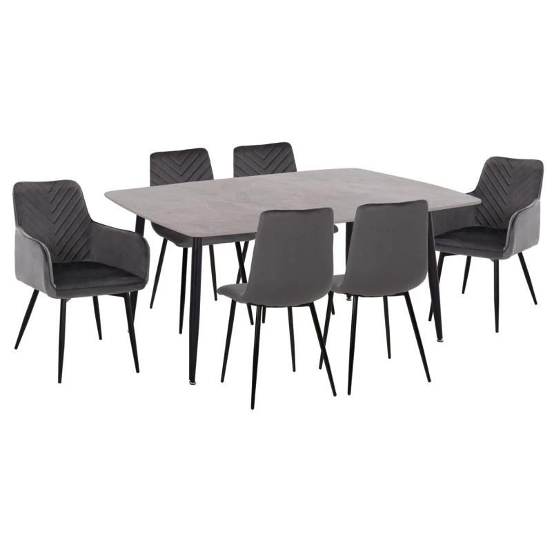 ΣΕΤ ΤΡΑΠΕΖΑΡΙΑΣ 7ΤΜΧ RAVEN HM21070.03 ΚΕΡΑΜΙΚΟ TOP--4 ΚΑΡΕΚΛΕΣ & 2 ΠΟΛΥΘΡΟΝΕΣ ΓΚΡΙ