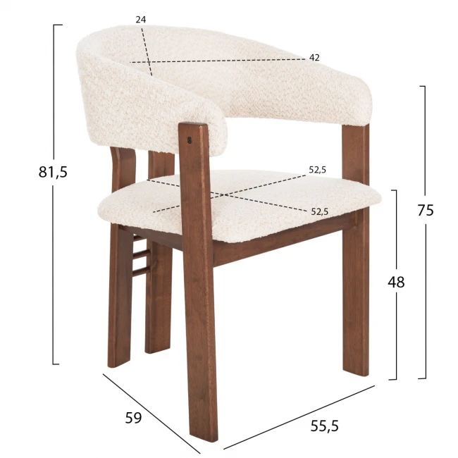 ΣΕΤ ΤΡΑΠΕΖΑΡΙΑΣ 7ΤΜΧ ZARRA HM21338.01 ΤΡΑΠΕΖΙ ΑΠΟ MDF--ΚΑΡΕΚΛΕΣ ΜΕ ΜΠΟΥΚΛΕ ΥΦΑΣΜΑ